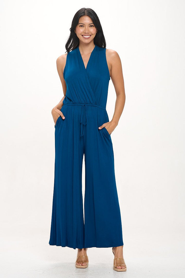 Image of West K Jillian Sleeveless Jumpsuit Teal Blue