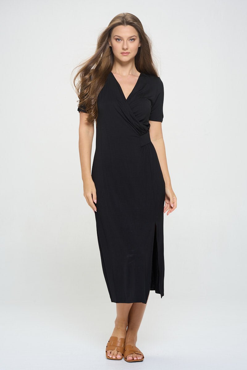 Image of West K Jocelyn Side Ruched Midi Dress Teal