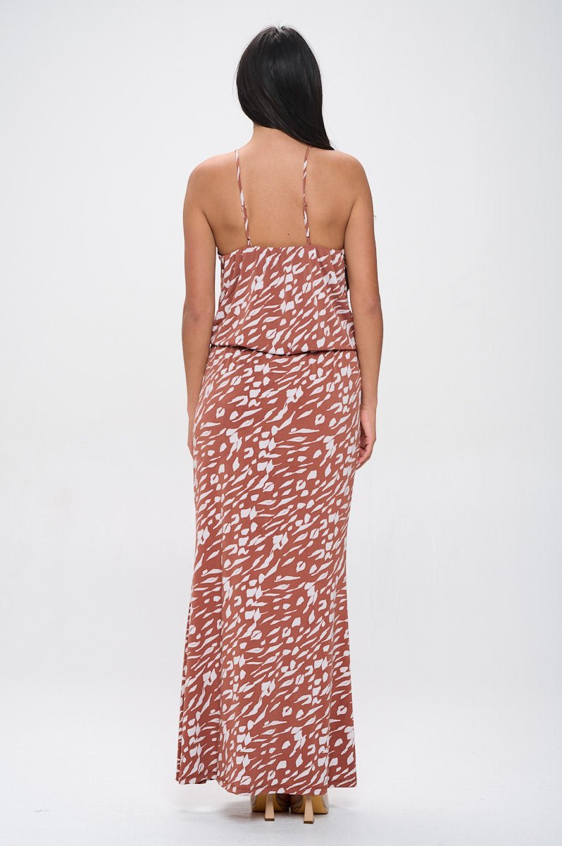 Image of West K Journey Tank Elastic Waist Maxi Brick Abstract