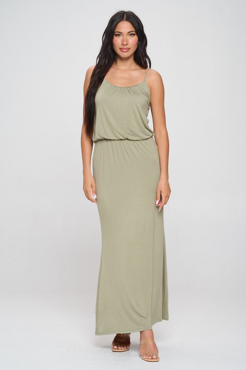 Image of West K Journey Tank Elastic Waist Maxi Light Olive