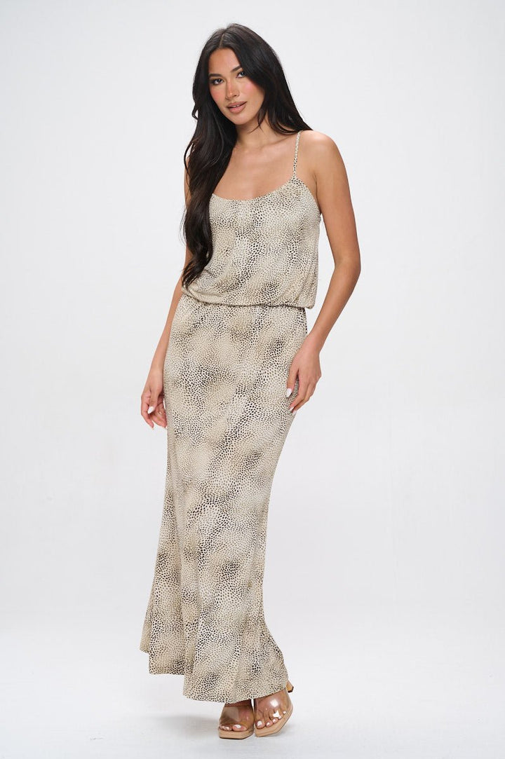 Image of West K Journey Tank Elastic Waist Maxi Tan Speckles