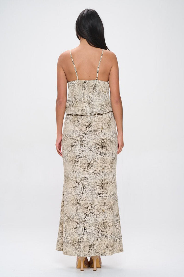 Image of West K Journey Tank Elastic Waist Maxi Tan Speckles