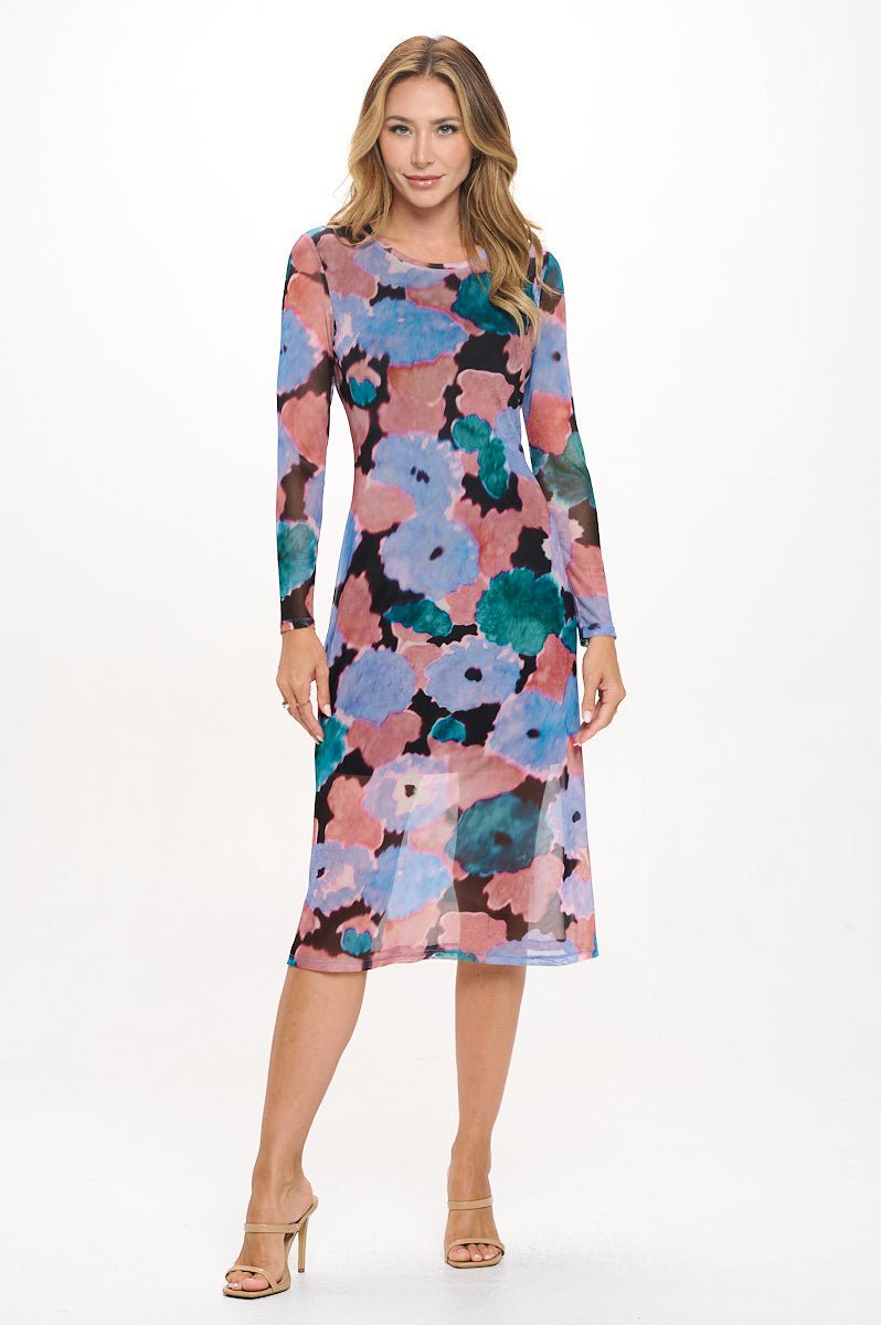 Image of West K Juniper Long Sleeve Mesh Midi Dress XS