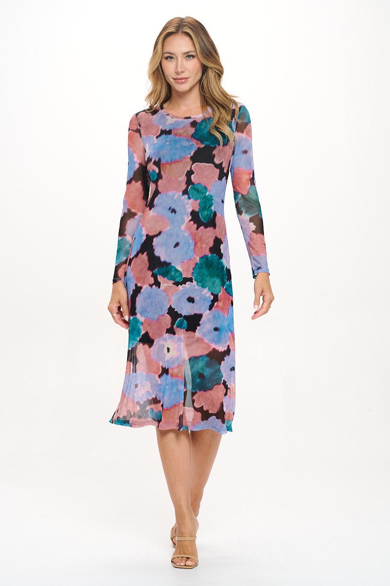 Image of West K Juniper Long Sleeve Mesh Midi Dress XS