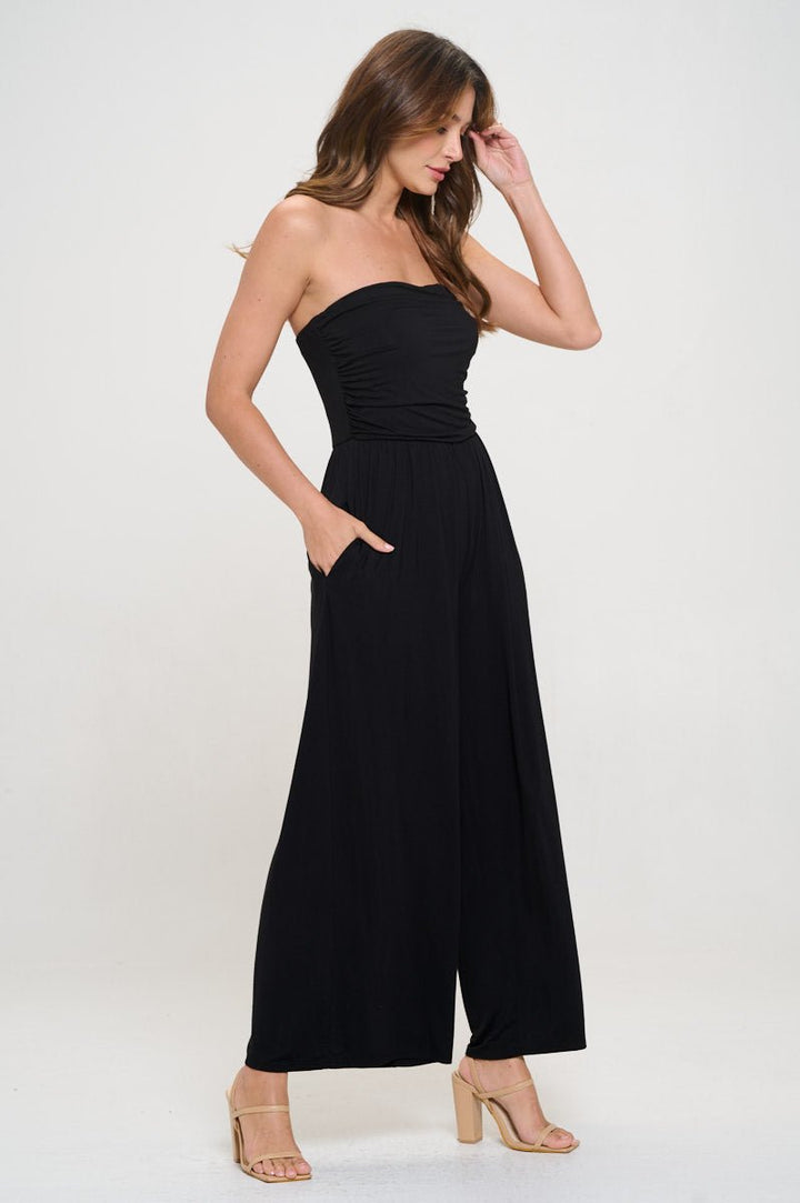 Image of West K Kara Strapless Knit Jumpsuit Black