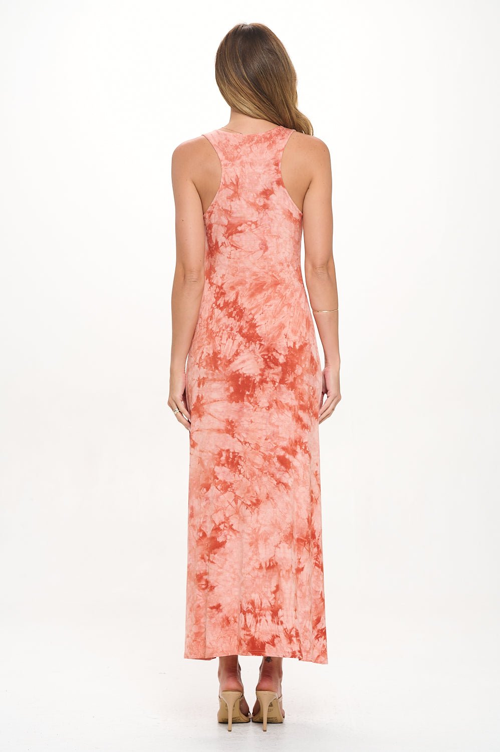 Image of West K Kelly Knit Racerback Maxi Dress Brick Tie Dye