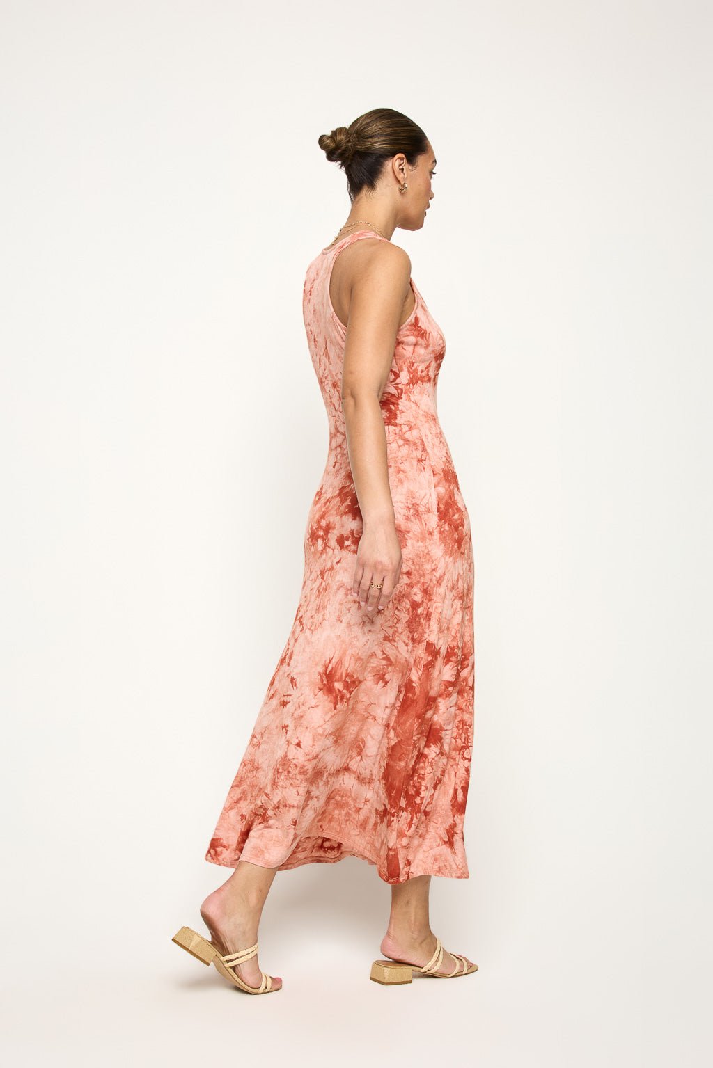 Image of West K Kelly Knit Racerback Maxi Dress Brick Tie Dye