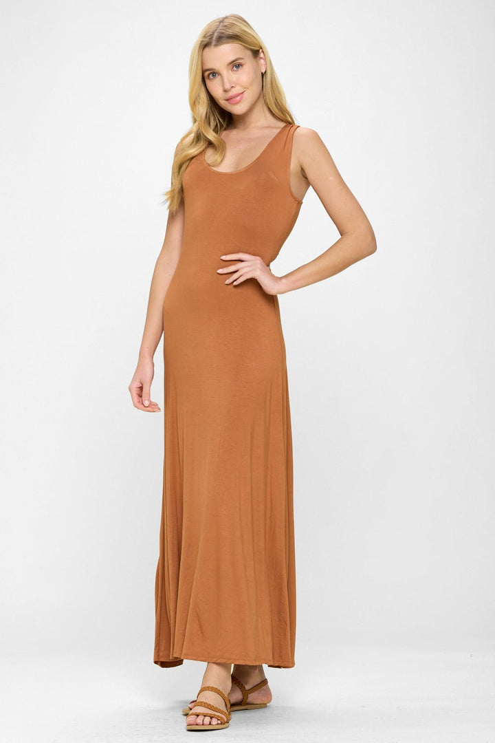 Image of West K Kelly Knit Racerback Maxi Dress Deep Spice