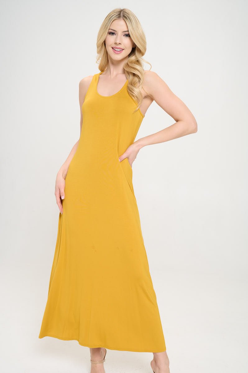 Image of West K Kelly Knit Racerback Maxi Dress Golden Yellow