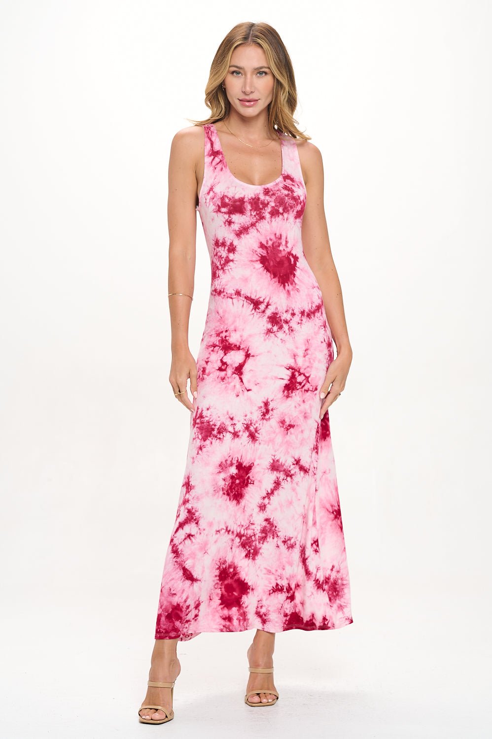 Image of West K Kelly Knit Racerback Maxi Dress Magenta Tie Dye