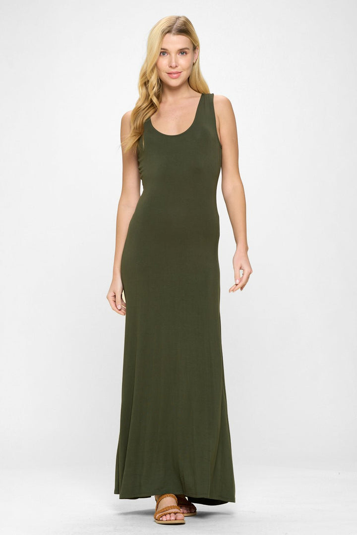 Image of West K Kelly Knit Racerback Maxi Dress Olive