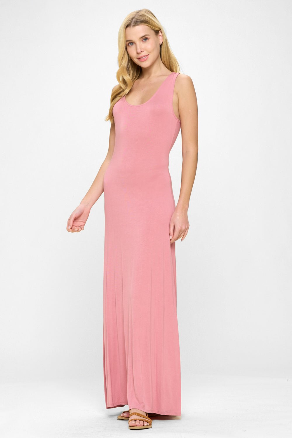 Image of West K Kelly Knit Racerback Maxi Dress Sea Pink