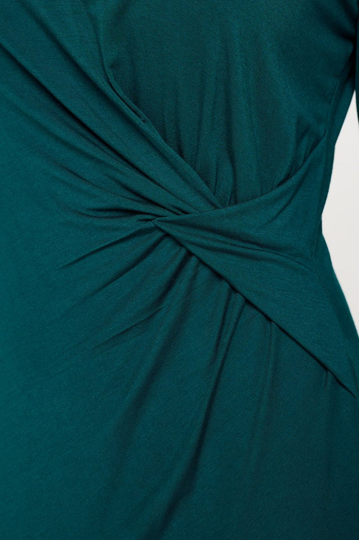 Image of West K Kelsey Side Ruched Dress Hunter Green