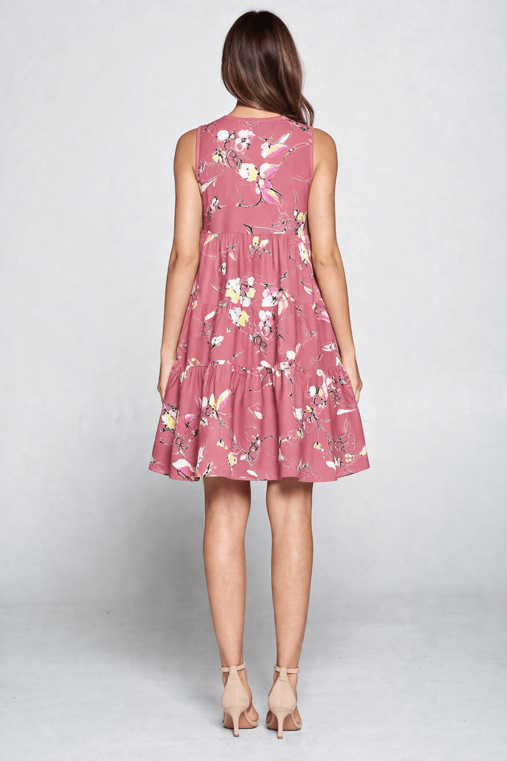 Image of West K Kimberly Tiered Short Dress Mauve Floral