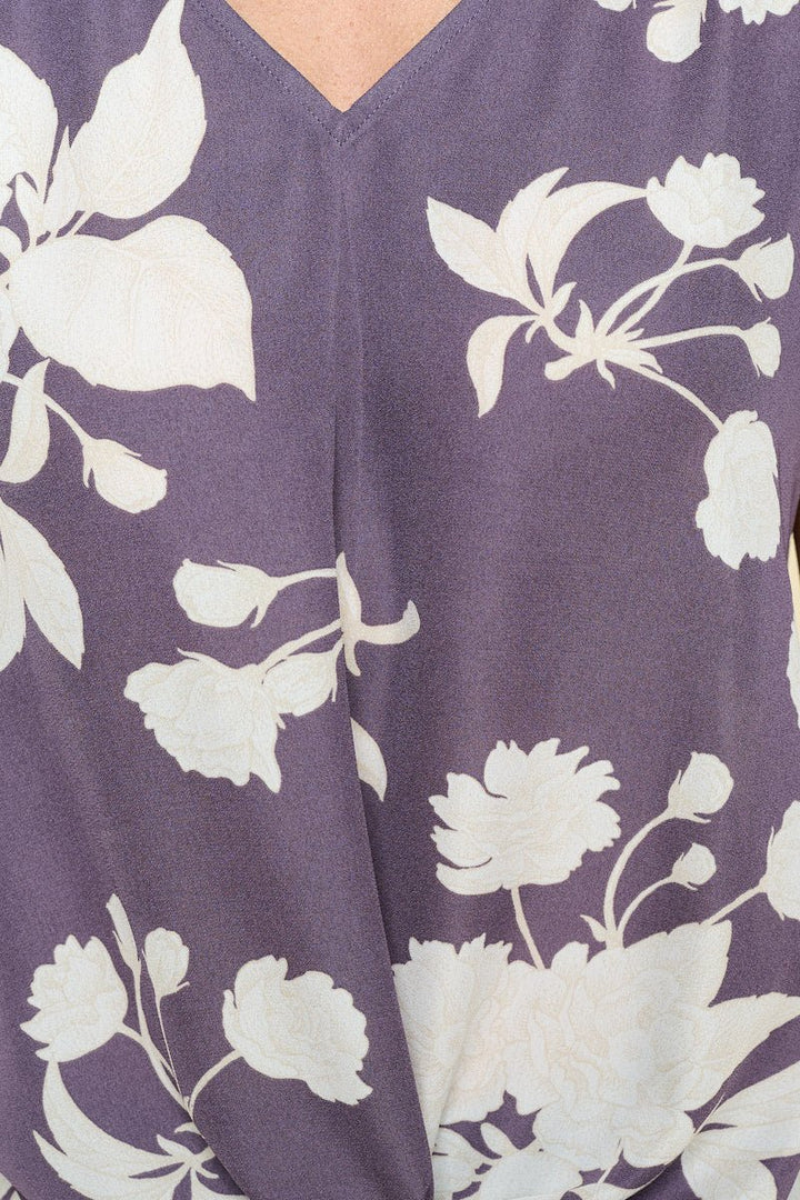 Image of West K Leah Short Sleeve Woven Top Lavender Floral