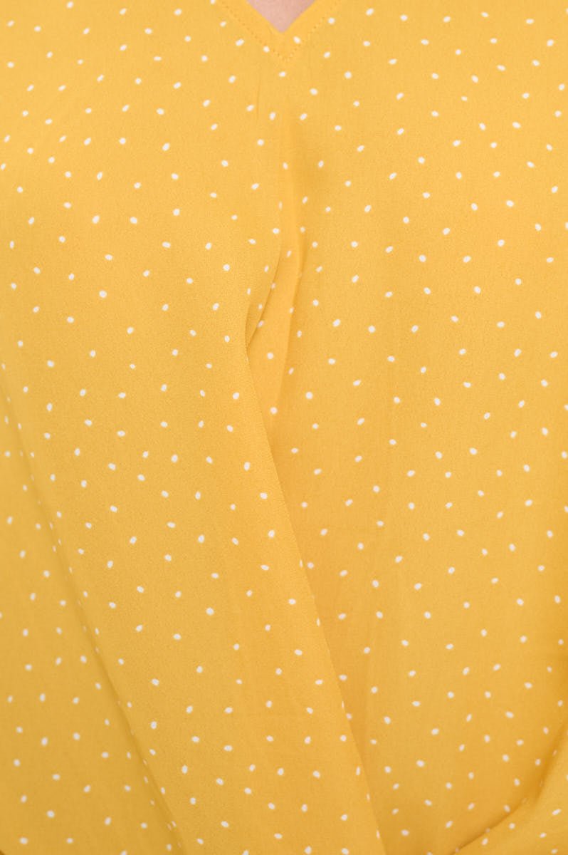 Image of West K Leah Short Sleeve Woven Top Yellow Dot