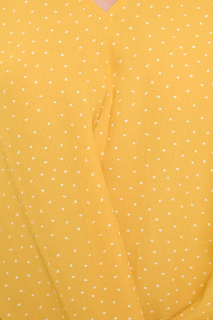 Image of West K Leah Short Sleeve Woven Top Yellow Dot