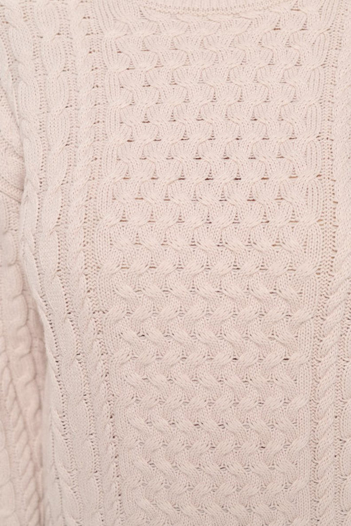 Image of West K Leonie Long Sleeve Cable Knit Sweater Beige