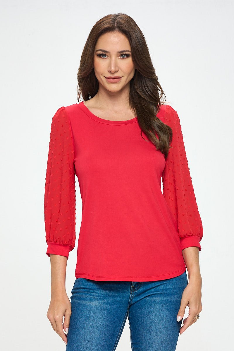 Image of West K Liz Three Quarter Sleeve Knit Top Black