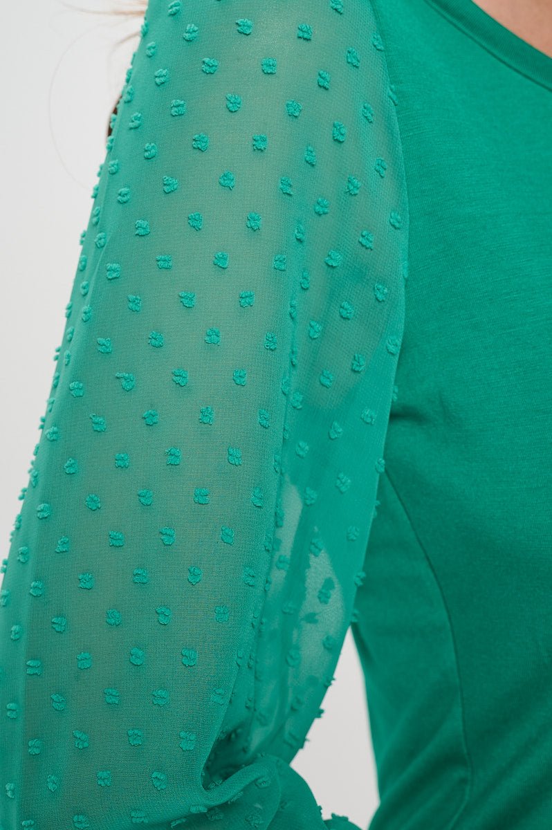 Image of West K Liz Three Quarter Sleeve Knit Top Kelly Green