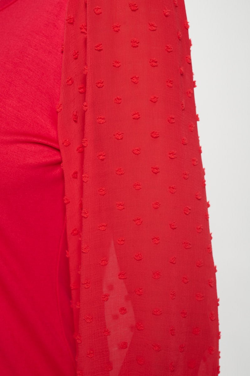 Image of West K Liz Three Quarter Sleeve Knit Top Poppy Red