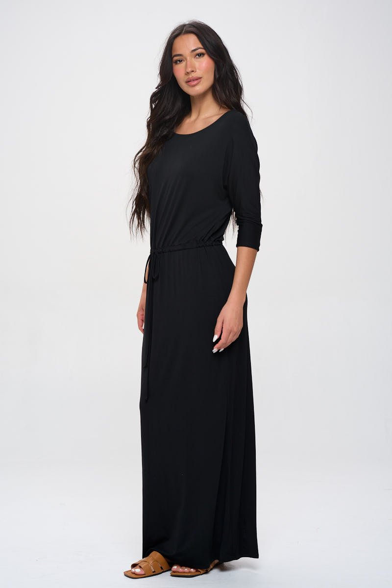 Image of West K Mackenzie Dolman Sleeve Boyfriend Knit Maxi Black