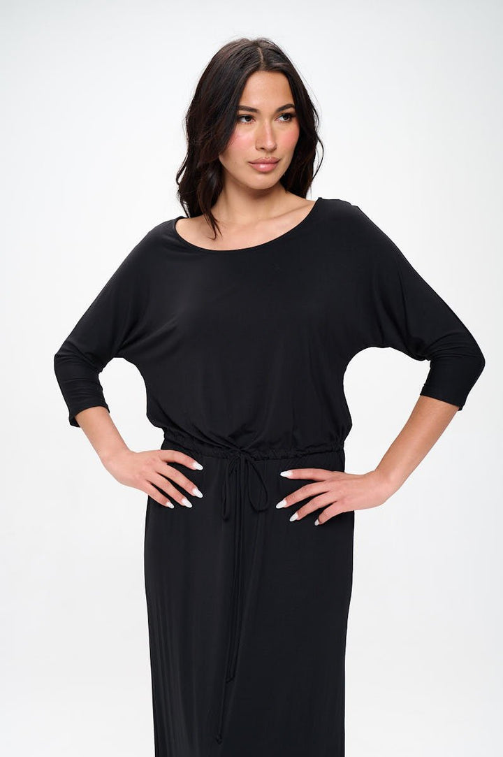 Image of West K Mackenzie Dolman Sleeve Boyfriend Knit Maxi Black