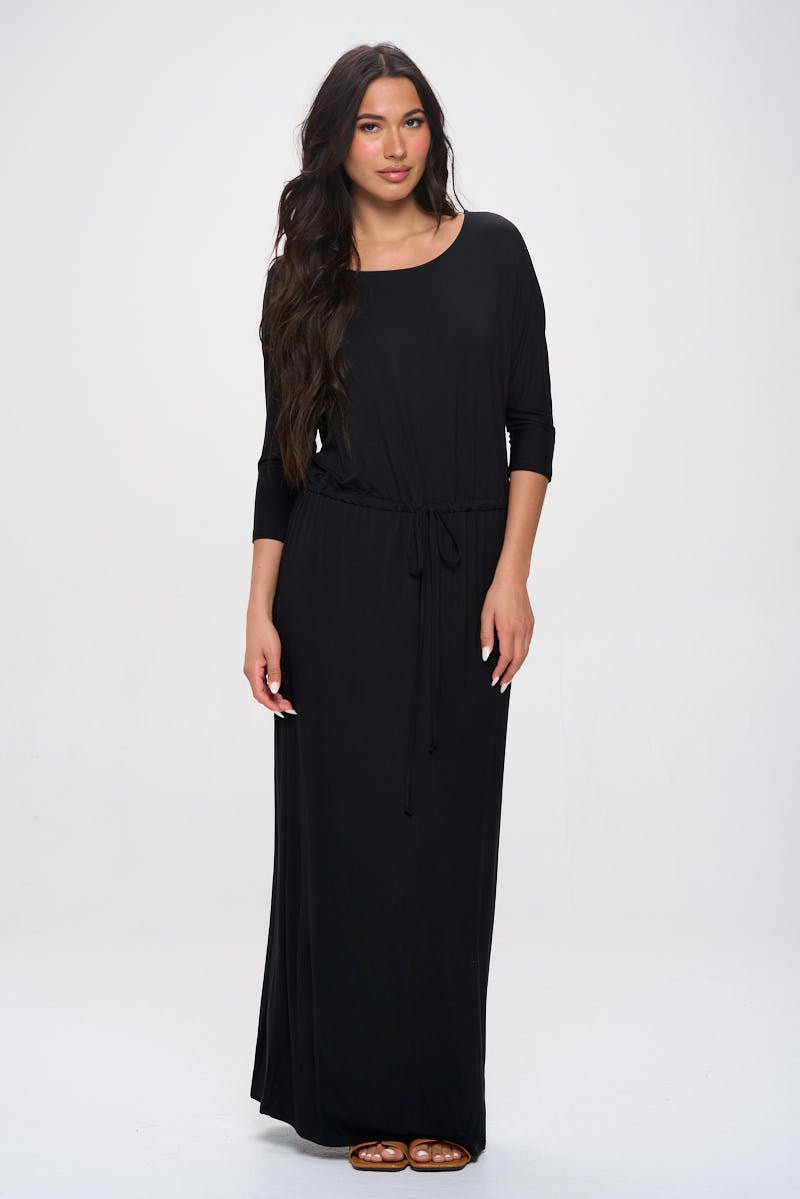 Image of West K Mackenzie Dolman Sleeve Boyfriend Knit Maxi Black