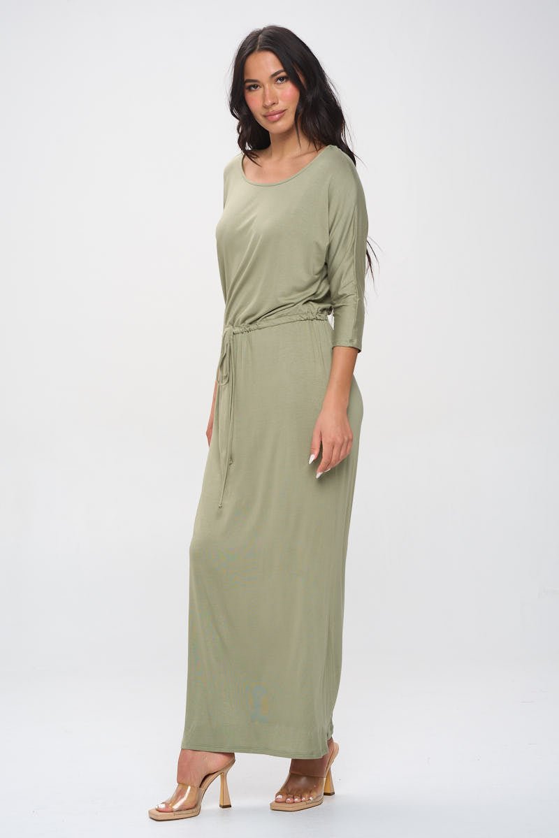 Image of West K Mackenzie Dolman Sleeve Boyfriend Knit Maxi Lt Olive