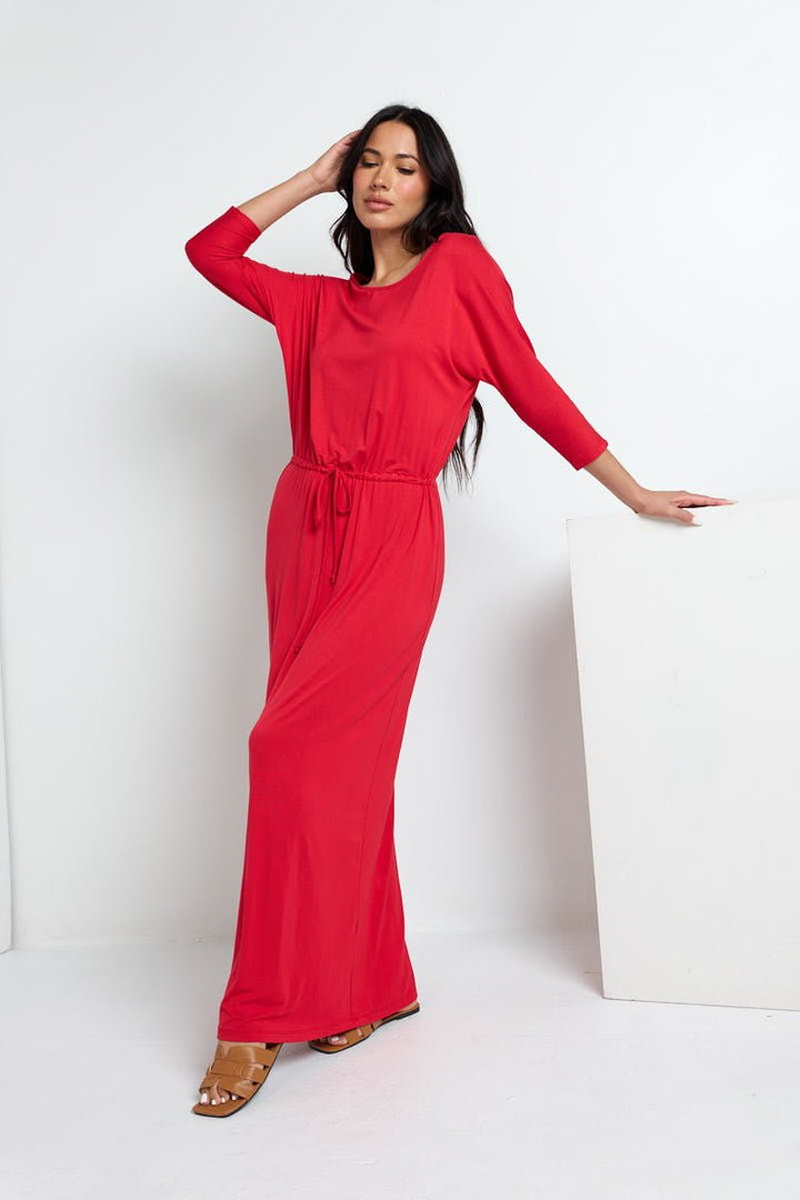 Image of West K Mackenzie Dolman Sleeve Boyfriend Knit Maxi Red