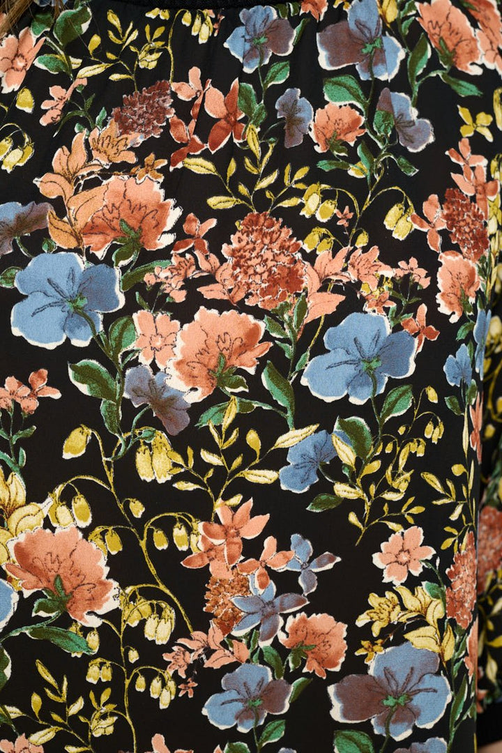 Image of West K Mara Print Blouse Black Floral Multi