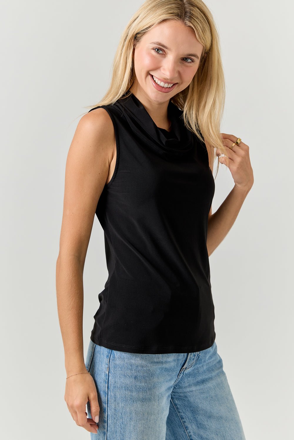 Image of West K Maris Cowl Neck Sleeveless Blouse Rust