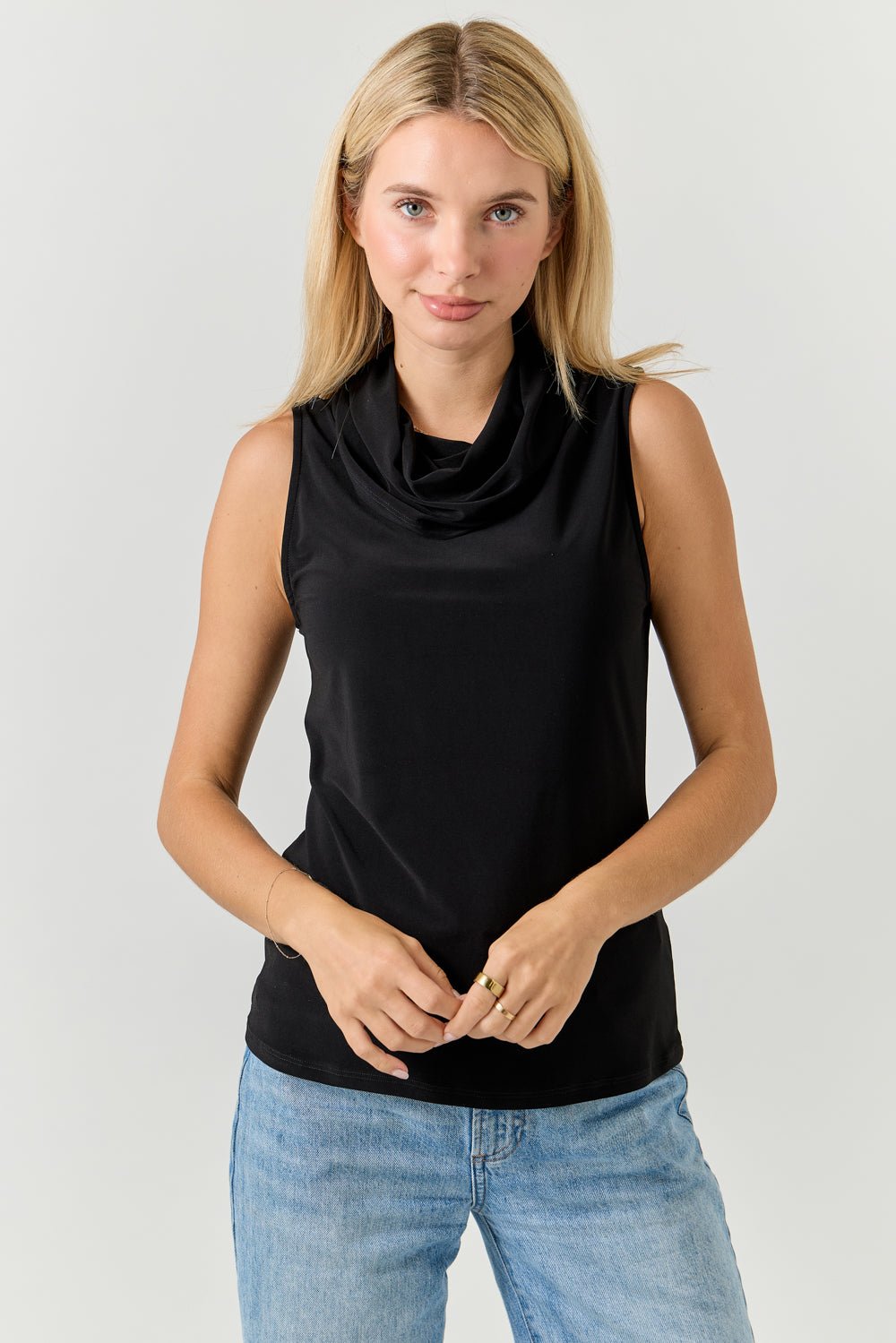 Image of West K Maris Cowl Neck Sleeveless Blouse Rust
