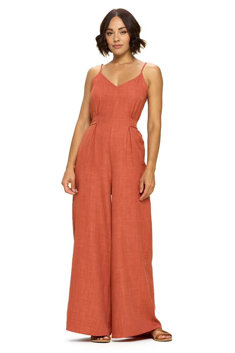 Image of West K Mia Wide Leg Jumpsuit Rust