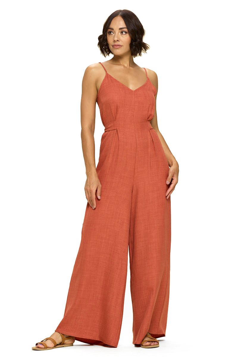 Image of West K Mia Wide Leg Jumpsuit Rust