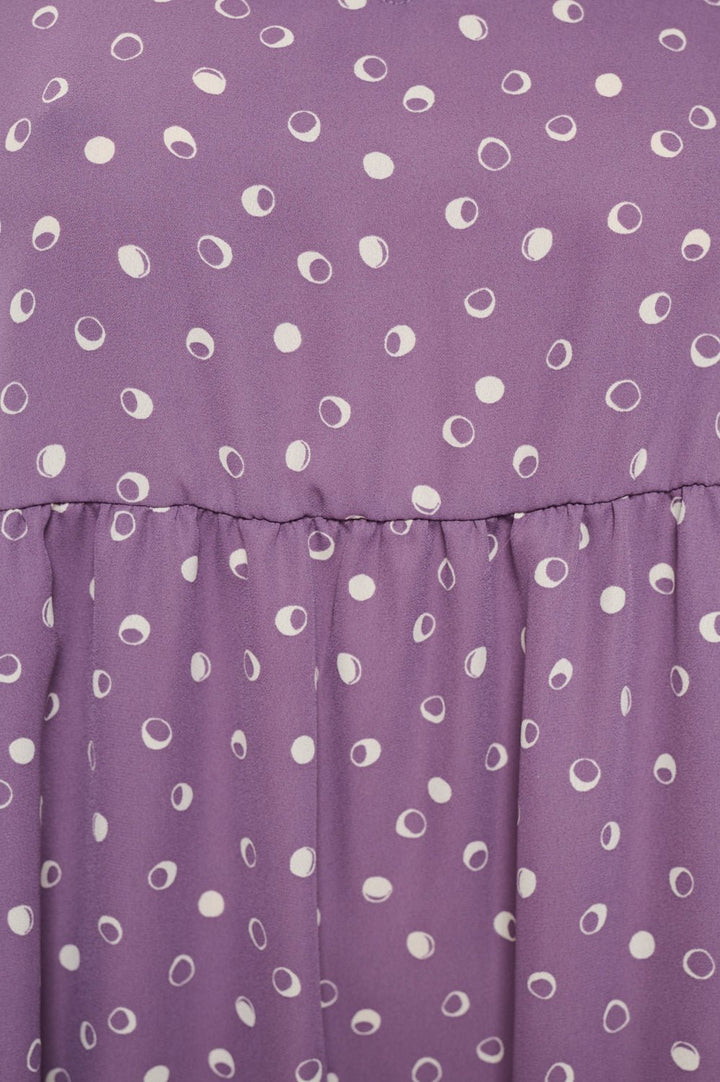 Image of West K Millie V - Neck Short Swing Dress Lavender Dot