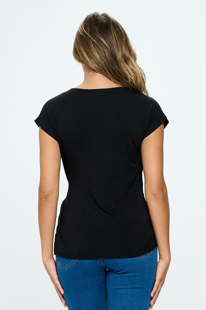 Image of West K Naomi Knit Wrap Top Black