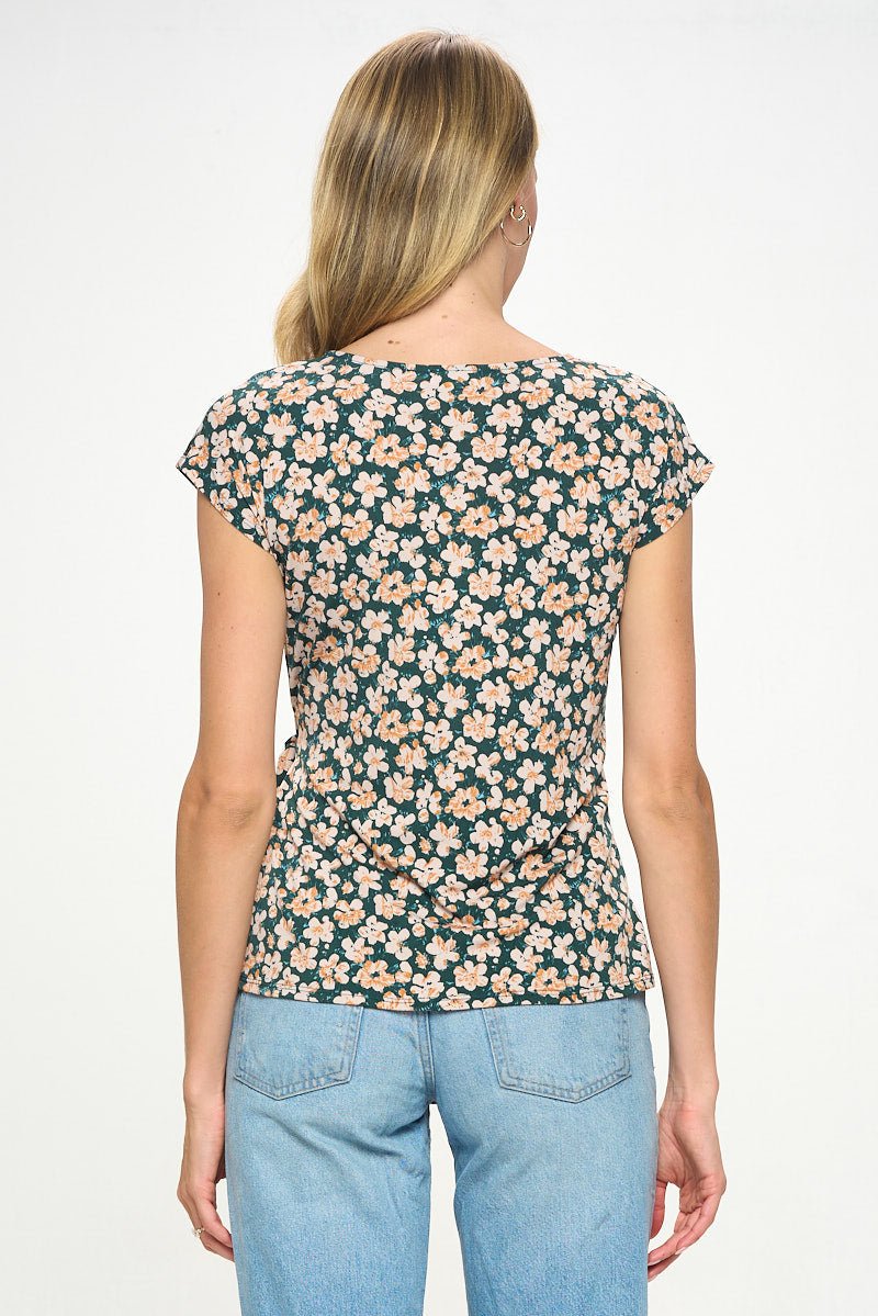 Image of West K Naomi Knit Wrap Top Green Daisy