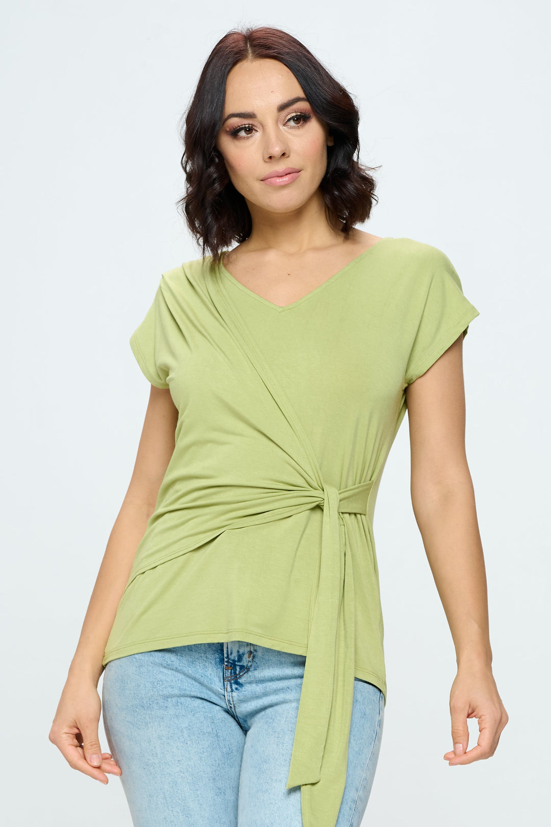 Image of West K Naomi Knit Wrap Top Light Green