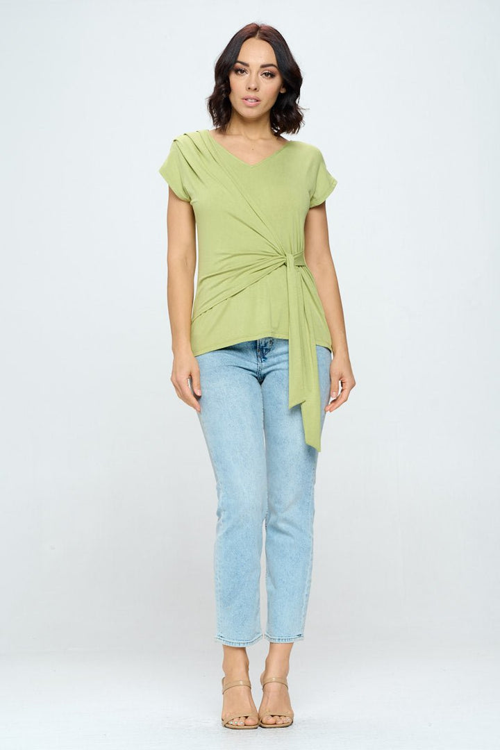 Image of West K Naomi Knit Wrap Top Light Green