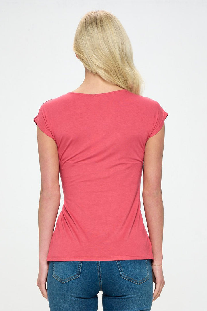 Image of West K Naomi Knit Wrap Top Red Coral