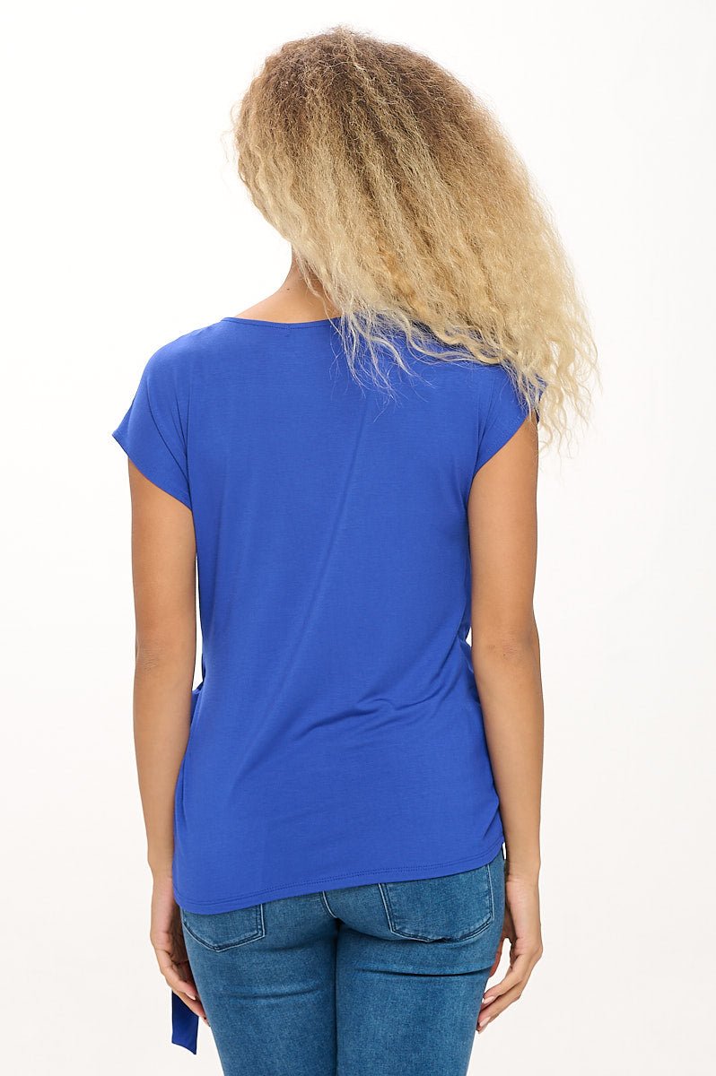 Image of West K Naomi Knit Wrap Top Royal Blue