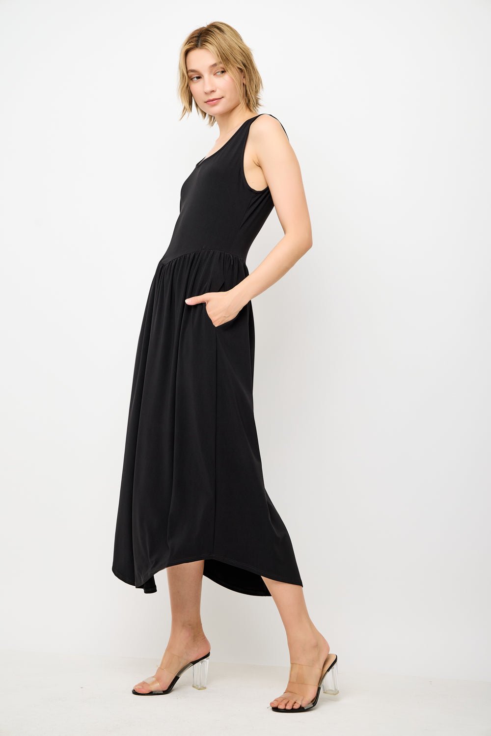 Image of West K Nerys Knit Tank Midi Dress Black