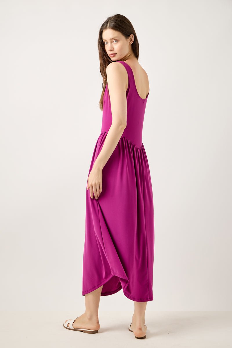Image of West K Nerys Knit Tank Midi Dress Magenta
