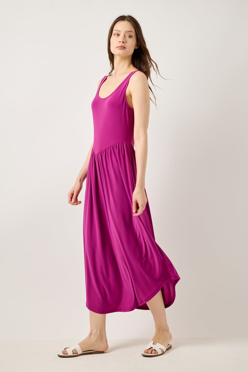 Image of West K Nerys Knit Tank Midi Dress Magenta