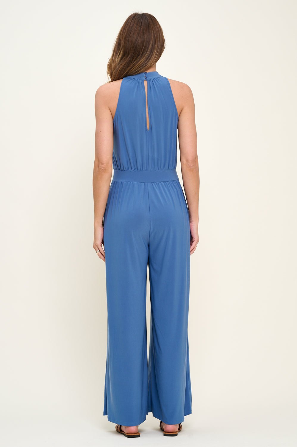 Image of West K Nina Halter Neck Jumpsuit Denim