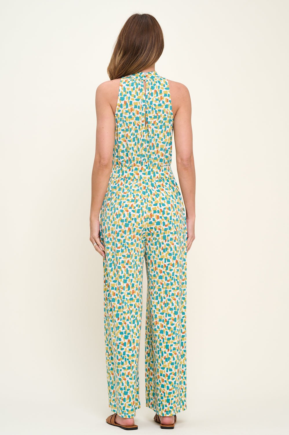 Image of West K Nina Halter Neck Jumpsuit Emerald Print