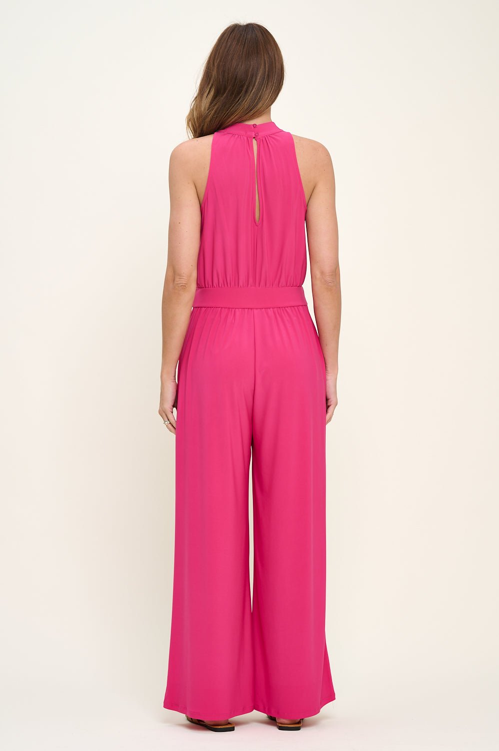 Image of West K Nina Halter Neck Jumpsuit Fuchsia