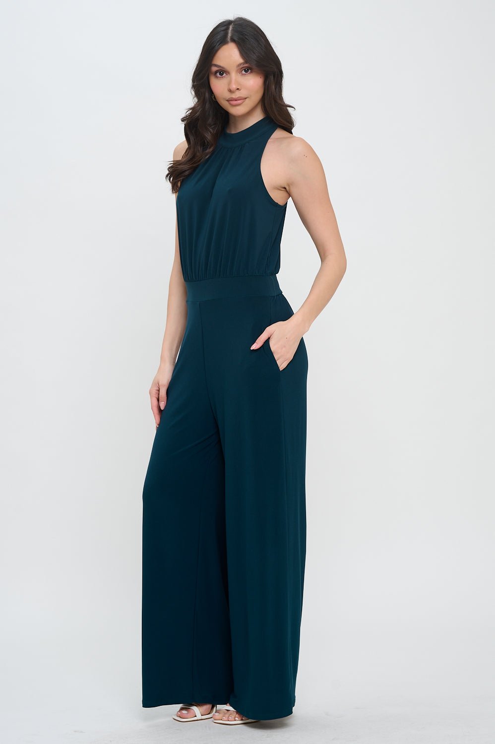 Image of West K Nina Halter Neck Jumpsuit Hunter Green