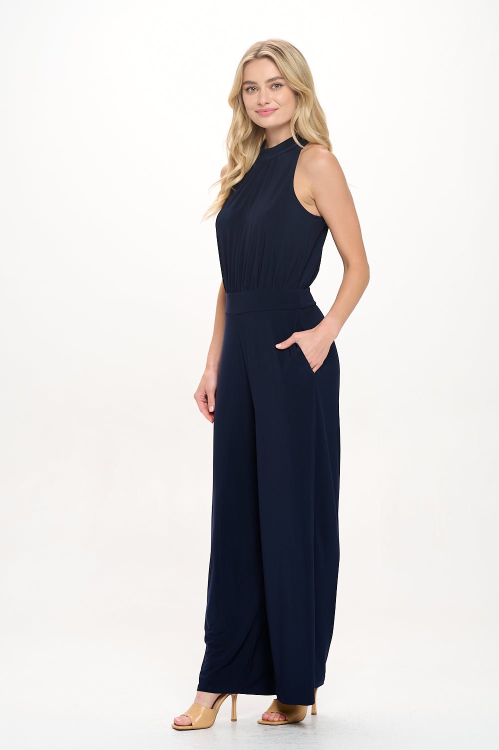 Image of West K Nina Halter Neck Jumpsuit Navy